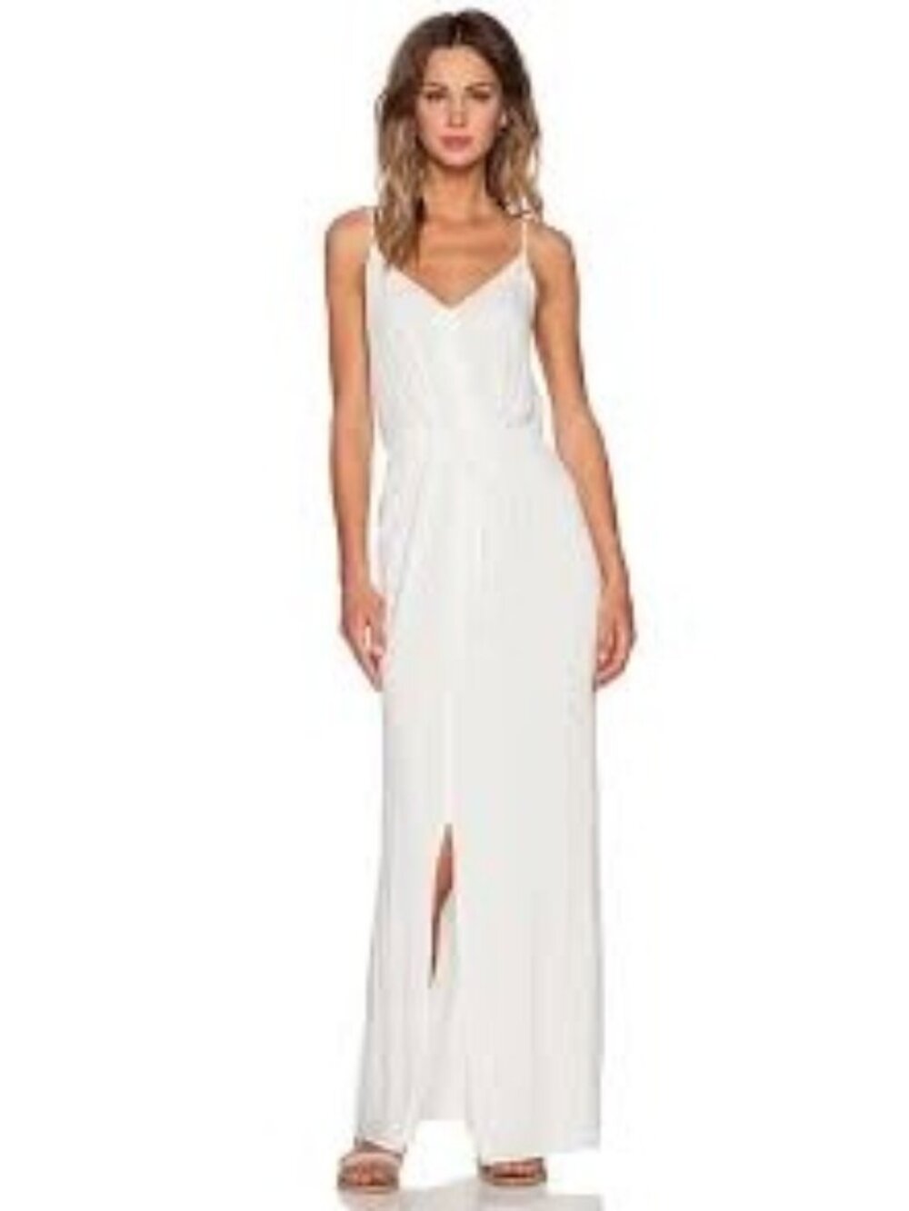 Paige Lyssa White Maxi Dress Adjustable Drawstring Waist